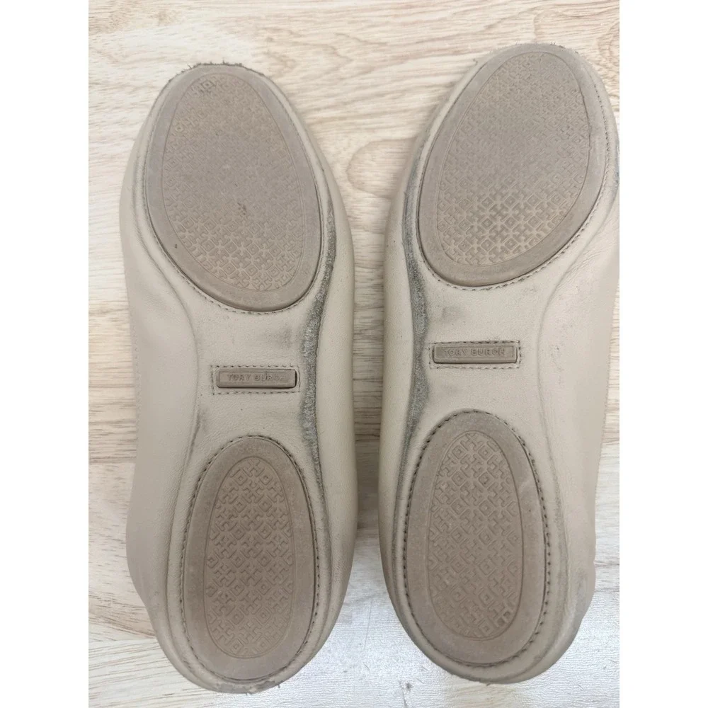 Tory Burch Minnie Travel Womens EU 42/ US 10.5 Taupe Leather Ballet Flats #23 - Picture 6 of 10